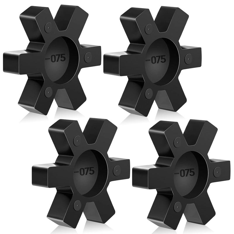 Fabbay Flexible NBR Rubber Spider Insert Solid Spider Center Inserts Suitable for L Jaw Coupling Set, Black (4 Pcs, L075) - Image 1